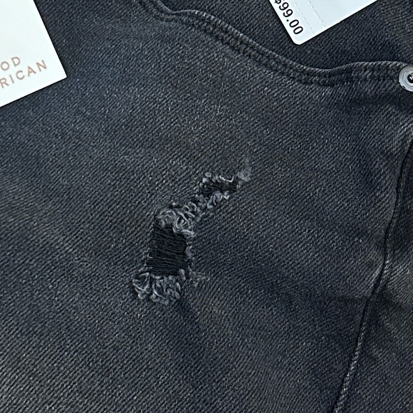 NWT Good American Good Curve Denim Shorts Women’s 12 Black High Rise Stretch - Picture 12 of 16